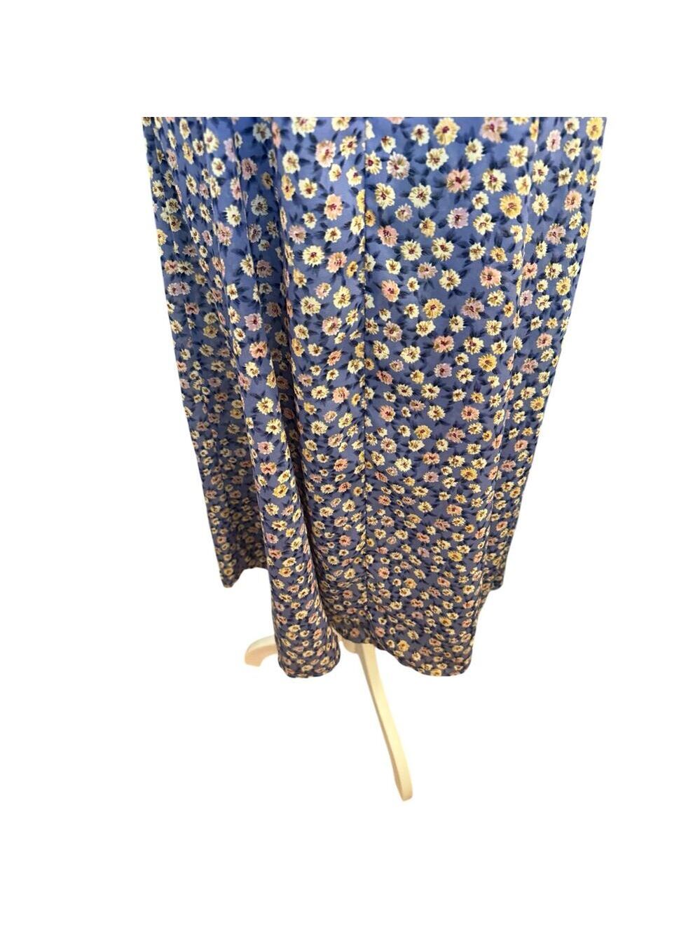 Vintage Fiasco 70’s Floral Blue Zip up Back only to Waist Long Dress. S - Picture 6 of 11